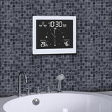 Maxbell Desktop Wall Digital LCD Shower Clock Humidity Temperature LCD Display White