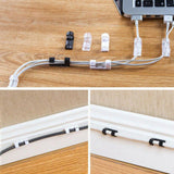 Maxbell 20x Cable Clips Cable Management Organizer Self Adhesive Cord Holder Black