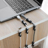 Maxbell 20x Cable Clips Cable Management Organizer Self Adhesive Cord Holder Black