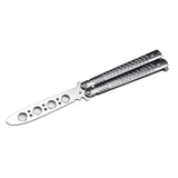 Maxbell Butterfly Practice Knife Trainer Steel Training Tool Portable Silver