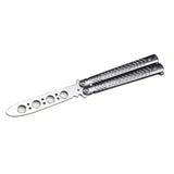 Maxbell Butterfly Practice Knife Trainer Steel Training Tool Portable Silver