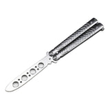 Maxbell Butterfly Practice Knife Trainer Steel Training Tool Portable Silver