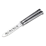 Maxbell Butterfly Practice Knife Trainer Steel Training Tool Portable Silver