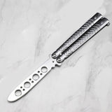 Maxbell Butterfly Practice Knife Trainer Steel Training Tool Portable Silver