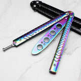 Maxbell Butterfly Practice Knife Trainer Steel Training Tool Portable Multicolor