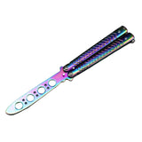 Maxbell Butterfly Practice Knife Trainer Steel Training Tool Portable Multicolor