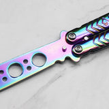 Maxbell Butterfly Practice Knife Trainer Steel Training Tool Portable Multicolor