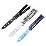 Maxbell Steel Butterfly Practice Knife Trainer Training Tool Portable Black