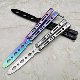 Maxbell Steel Butterfly Practice Knife Trainer Training Tool Portable Black