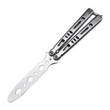 Maxbell Steel Butterfly Practice Knife Trainer Training Tool Portable Silver
