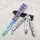 Maxbell Steel Butterfly Practice Knife Trainer Training Tool Portable Silver