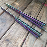 Maxbell Butterfly Knife Trainer Stainless Steel Martial Arts Practice Swords Style A