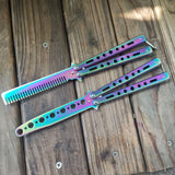 Maxbell Butterfly Knife Trainer Stainless Steel Martial Arts Practice Swords Style A