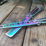 Maxbell Butterfly Knife Trainer Stainless Steel Martial Arts Practice Swords Style A