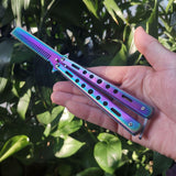 Maxbell Butterfly Knife Trainer Stainless Steel Martial Arts Practice Swords Style B