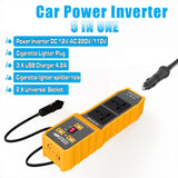 Maxbell 200W DC to AC Car Power Inverter Charger 3 Ports USB and 2 AC Outlets 220V
