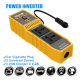 Maxbell 200W DC to AC Car Power Inverter Charger 3 Ports USB and 2 AC Outlets 110V