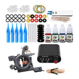 Maxbell Complete Tattoo Kit Color Inks Power Supply Foot Pedal Needles Grips EU