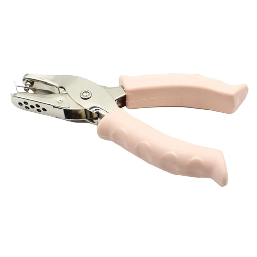 Maxbell Hole Paper Punch Perforator Metal Hand Held Paper Puncher Light Pink 3mm