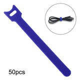 Maxbell 50pcs Cable Cord Tie Straps Reusable Cable Ties Cord Straps Blue 12x200mm