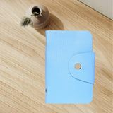 PU Leather ID Credit Cards Wallet Holder Card Organizer Gifts Blue