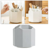 Maxbell Multifunction Rotated Pen Holder 5 Slot Makeup Brush Spinning Desk Organizer gray