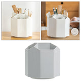 Maxbell Multifunction Rotated Pen Holder 5 Slot Makeup Brush Spinning Desk Organizer gray