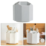 Maxbell Multifunction Rotated Pen Holder 5 Slot Makeup Brush Spinning Desk Organizer gray