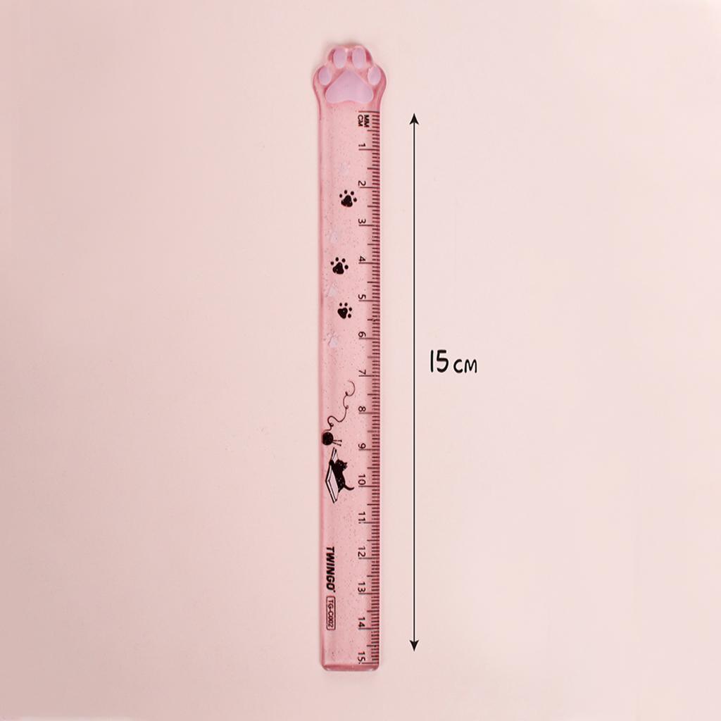 ⚡️Buy Maxbell Cute Student Ruler Cat Paw-shaped Measuring Scale Clear ...