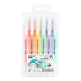 Maxbell Multicolor Fluorescent Marker Pen 6 Pack Pointed and Oblique Tip Highlighter