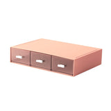 Maxbell Desktop Drawer Storage Box Bathroom Supplies Organizer Coral Pink 3 Grid