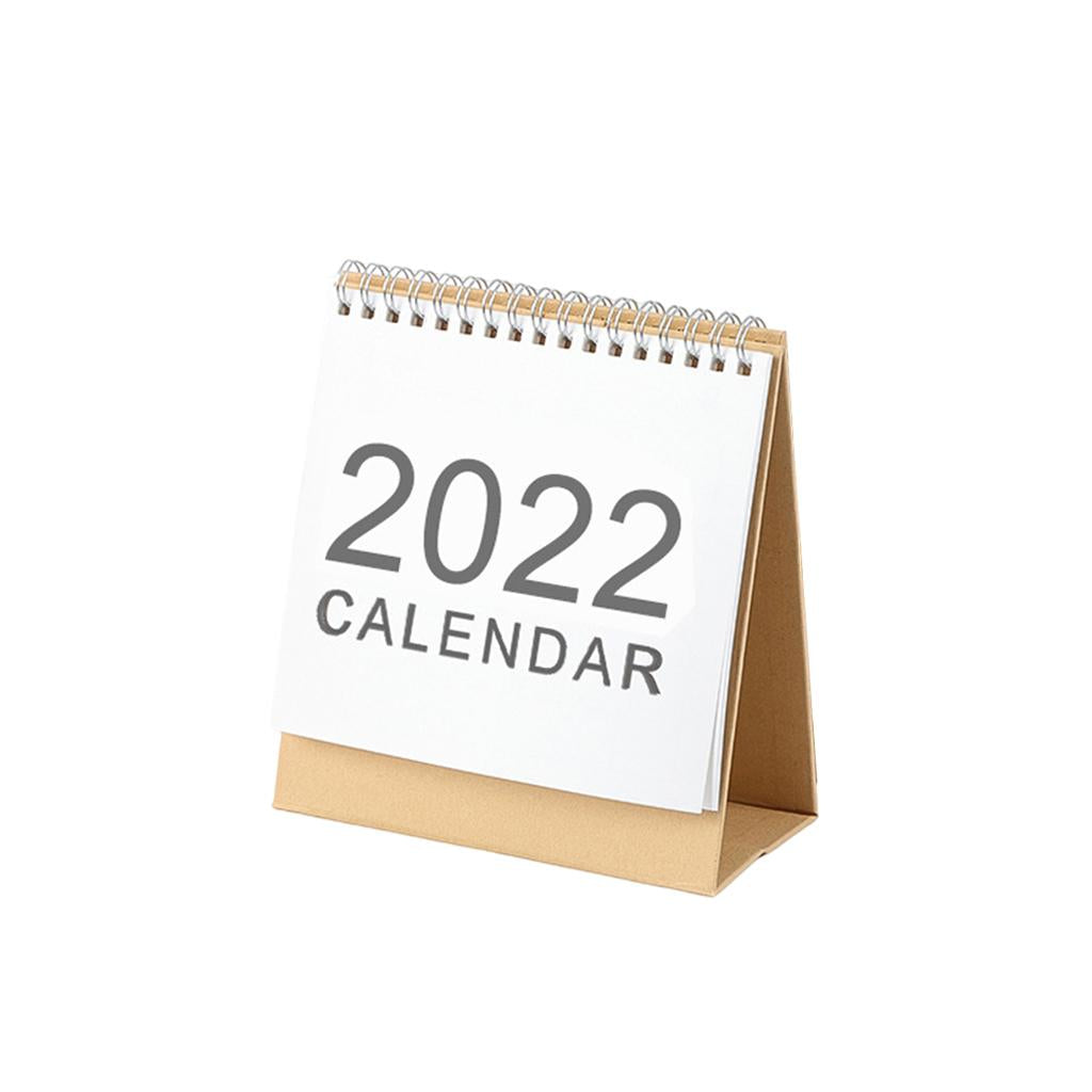 Maxbell 2022 Desk Calendar Coil Wirebound Yearly Simple Design for Desktop Home 16.5x15.1cm