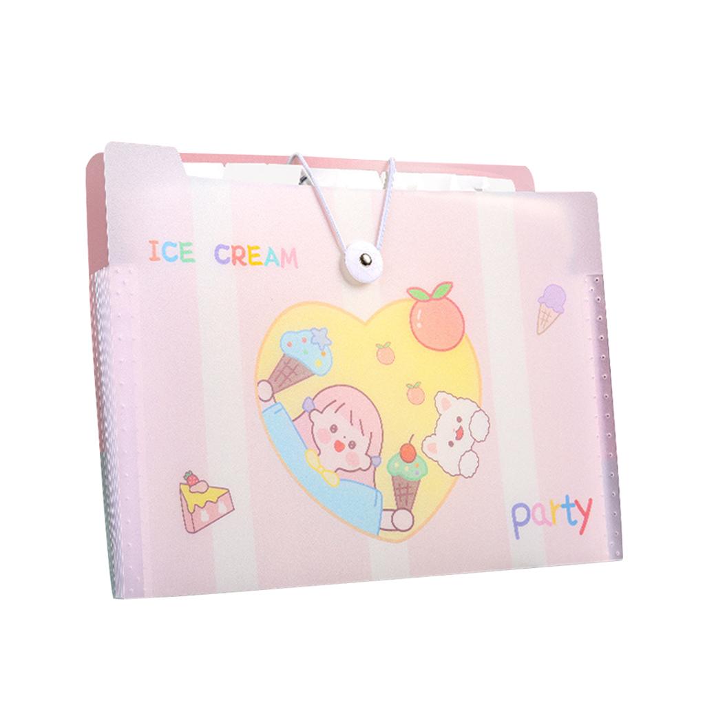 Maxbell A4 File Organizer File Folder Paper Holder Document Manager School Supplies 12 Tier Ice Cream