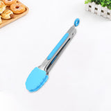 Maxbell Kitchen Tongs with Silicone Tips Food BBQ Cooking Utensil 7 inch Blue
