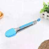 Maxbell Kitchen Tongs with Silicone Tips Food BBQ Cooking Utensil 7 inch Blue