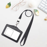 Maxbell ID Badge Holder Card Protector Name ID Badge Holder Horizontal Black