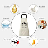 Maxbell Fashion Cooking Apron Oil-Proof Waterproof for Unisex Adults Dad Mom Gifts white
