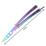 Maxbell Butterfly Knife Trainer 3CR13 Steel Practice Swords Unsharpened Colorful