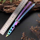 Maxbell Butterfly Knife Trainer 3CR13 Steel Practice Swords Unsharpened Colorful