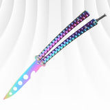 Maxbell Butterfly Knife Trainer 3CR13 Steel Practice Swords Unsharpened Colorful