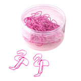 Maxbell 24Pcs Paperclip Flamingo with Storage Box Clip Metal for Office Wedding Girl Pink