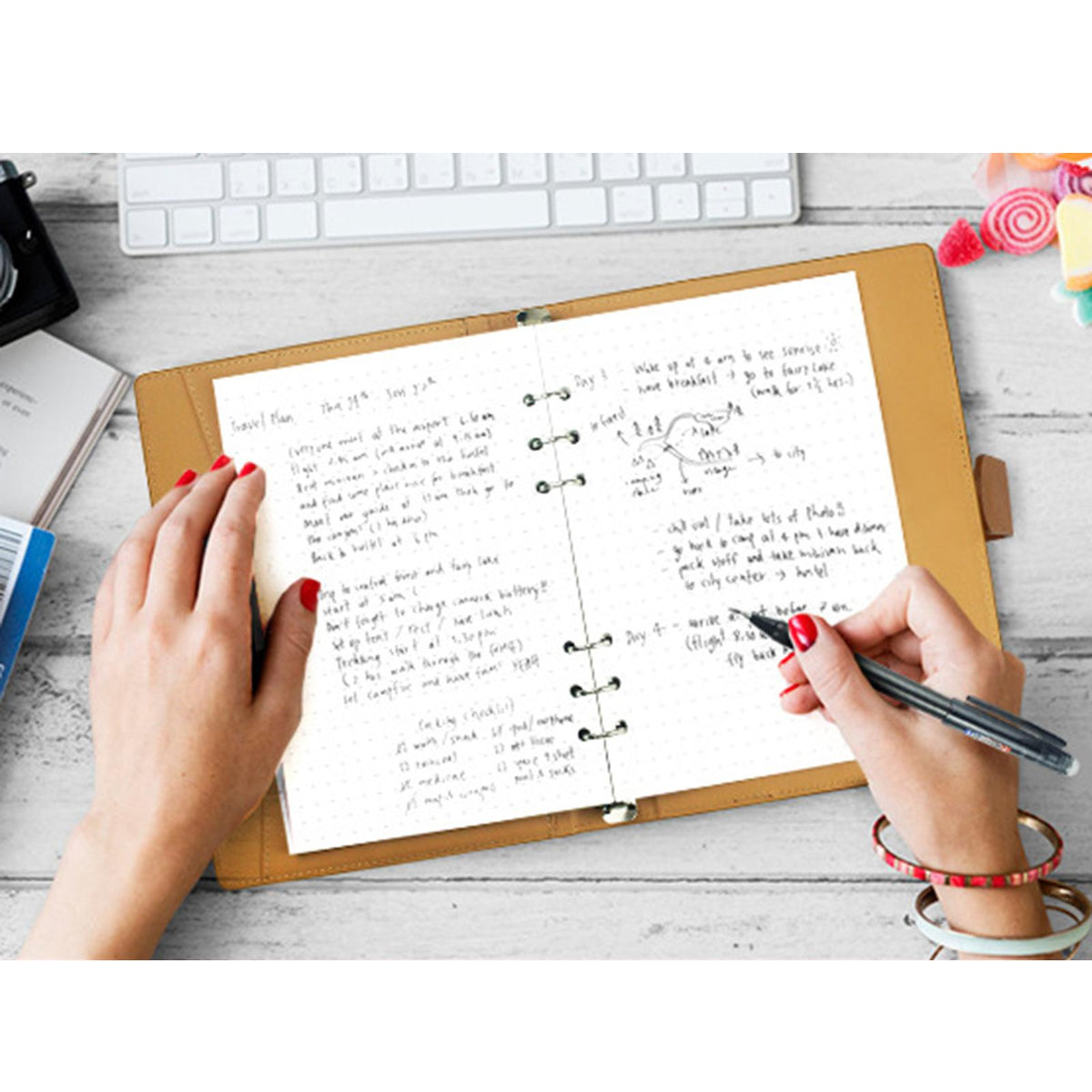 Maxbell PU Leather Erasable Notebook with Pen Smart for Journal Teacher Business Blue Black
