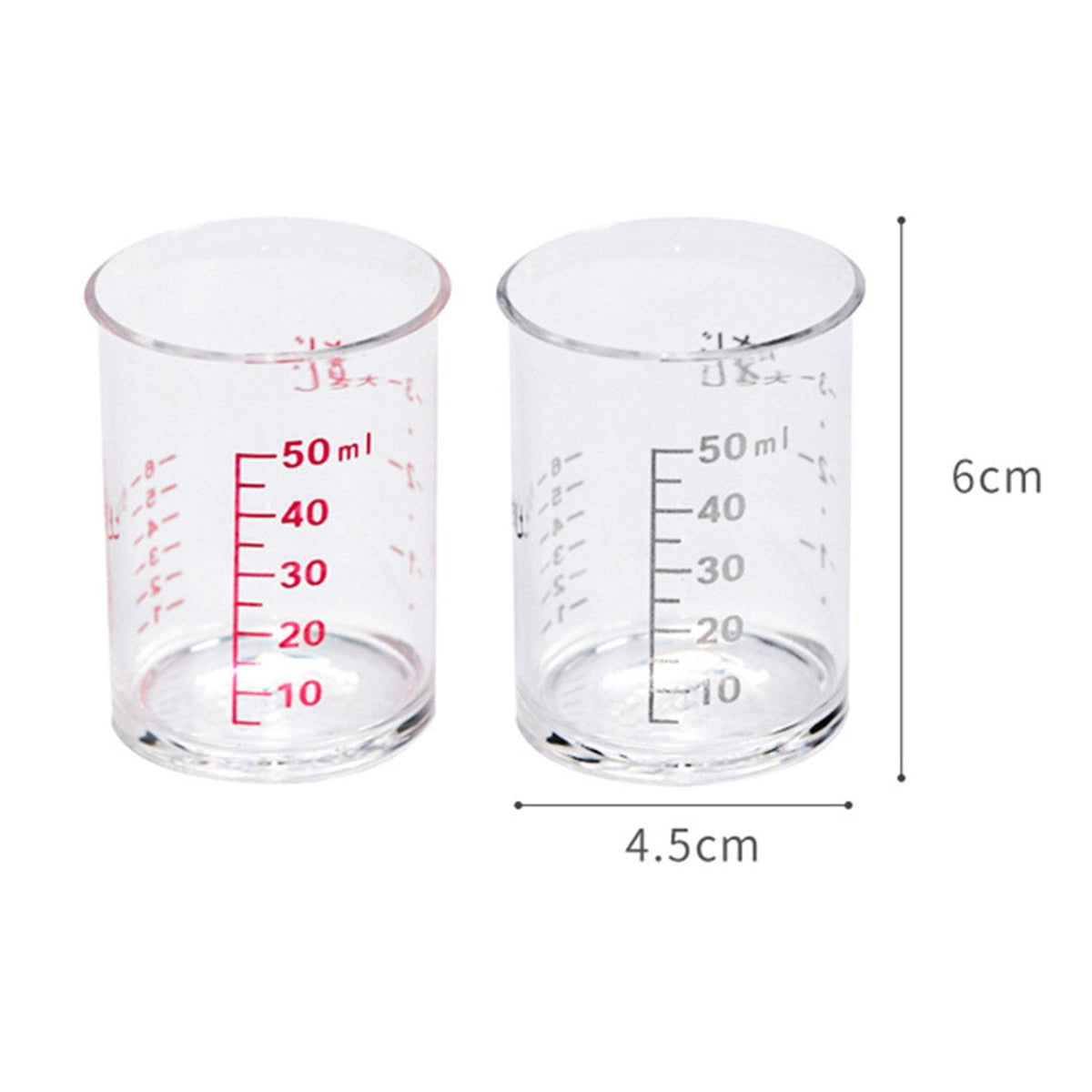 Maxbell Measuring Cup Heat-Resistant Clear Anti-Freezing for Kitchen Supplies Tools 2pcs no handle