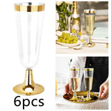 Maxbell 6 Pcs Transparent Disposable Champagne Glass 150ml Premium for Wine Events