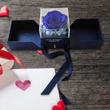Maxbell Natural Preserved Rose Eternal Rose for Valentines Day Mothers Day Women blue