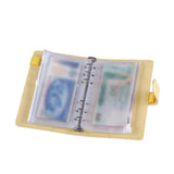 Maxbell PU Leather Notebook Binder Budget Binder with Label Stickers for Cash Bills Yellow