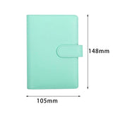 Maxbell PU Leather Notebook Binder Budget Binder with Label Stickers for Cash Bills Green