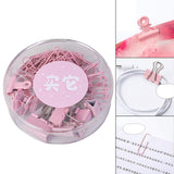 Maxbell Small Binder Clips with Separately Stored Box for Home Document Supplies Pink