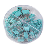 Maxbell Small Binder Clips with Separately Stored Box for Home Document Supplies Blue