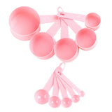 Maxbell 10x Measuring Spoons & Cups Coffee Scoops Teaspoon with Scale Pink